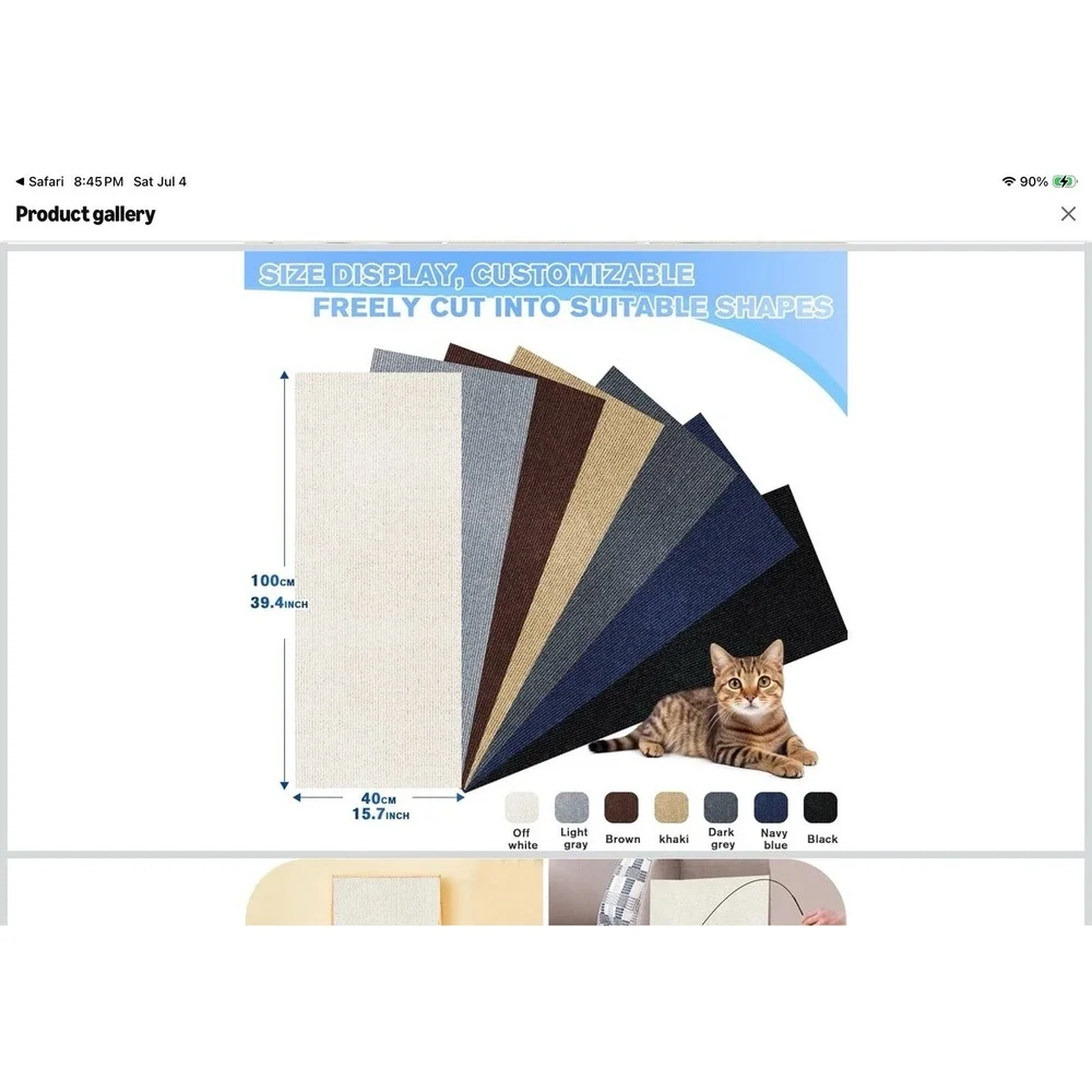 5 Pack Cat Scratching Mat Self Adhesive Couch & Furniture Protector Trimmable